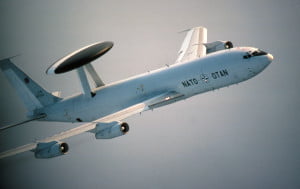 NATO's Airborne Warning and Control System (AWACS) aeroplanes