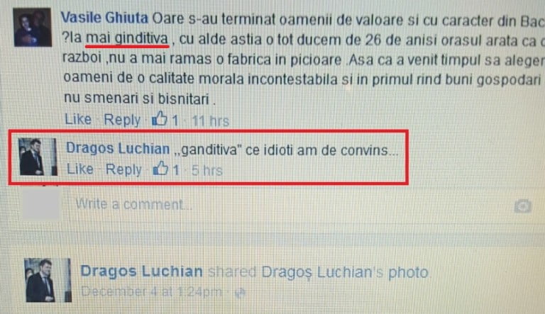 Luchian bacauani idioti