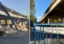 RESTRICȚII. Podul de la Narcisa va fi limitat la două benzi. Iluminatul public va fi demontat, iar circulația sub pod va fi redeschisă abia după îndepărtarea marginilor de beton