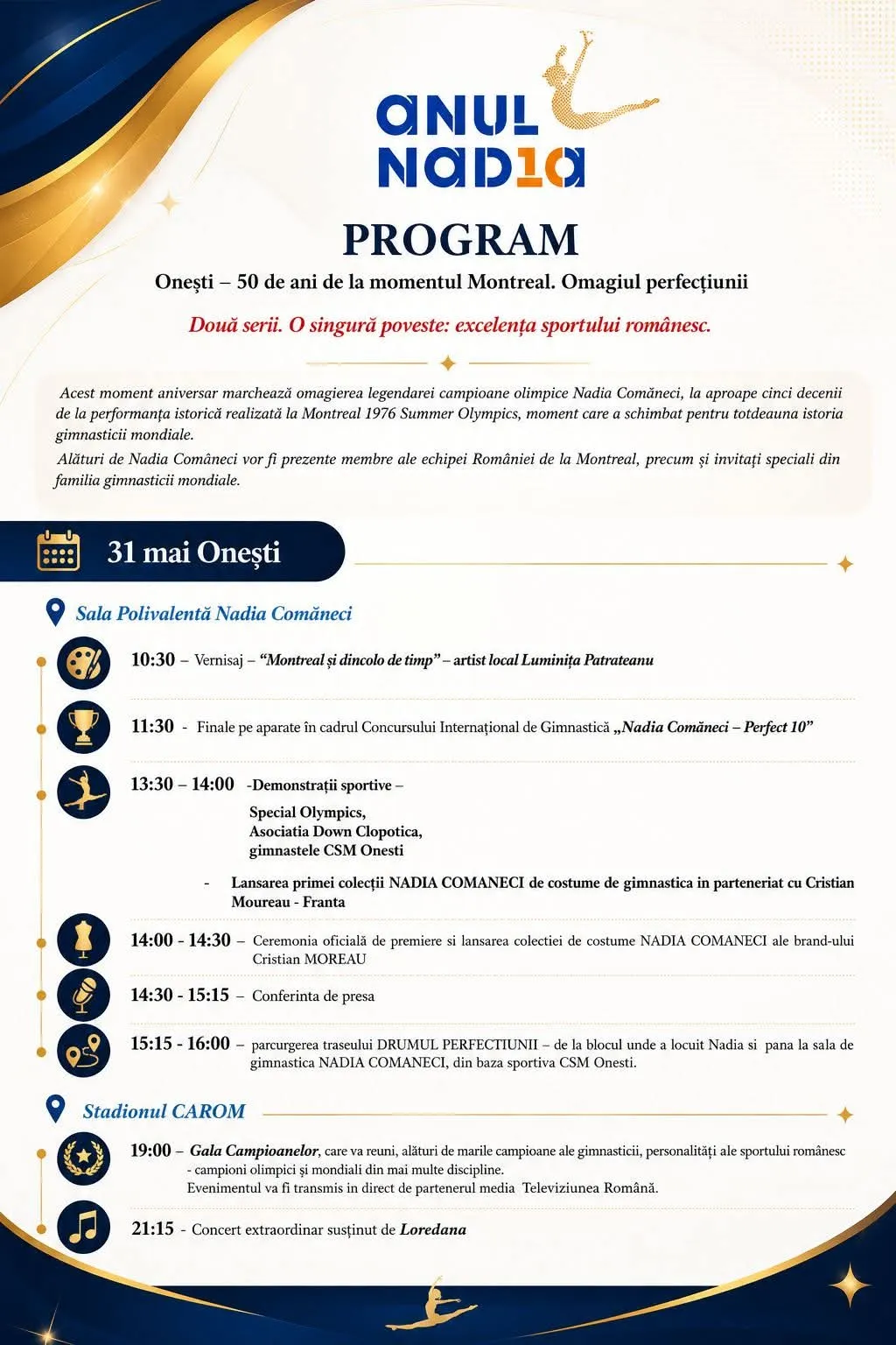 program nadia onesti 31mai
