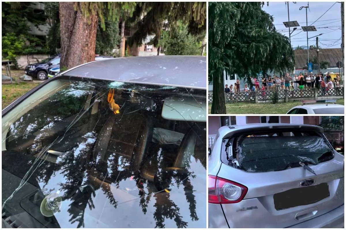 masina politist vandalizata