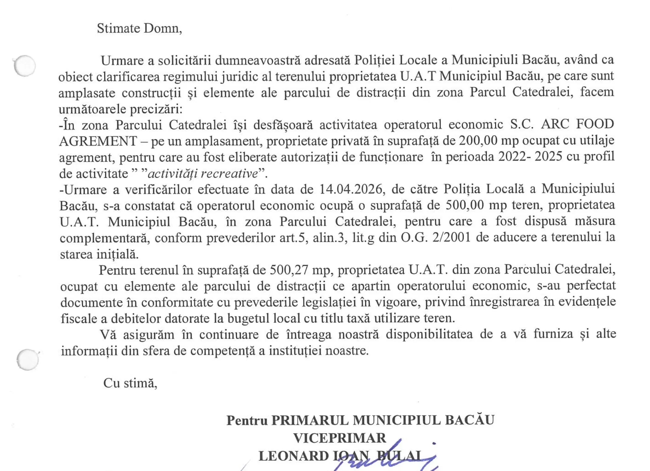raspuns3 primaria parc